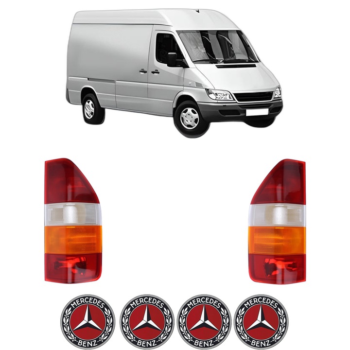 Set Stopuri Spate Stanga Dreapta MERCEDES-BENZ SPRINTER 3-t Van (B903) din 1995-2006, Auto, DEPO, 4x Stickere auto cu MERCEDES-BENZ