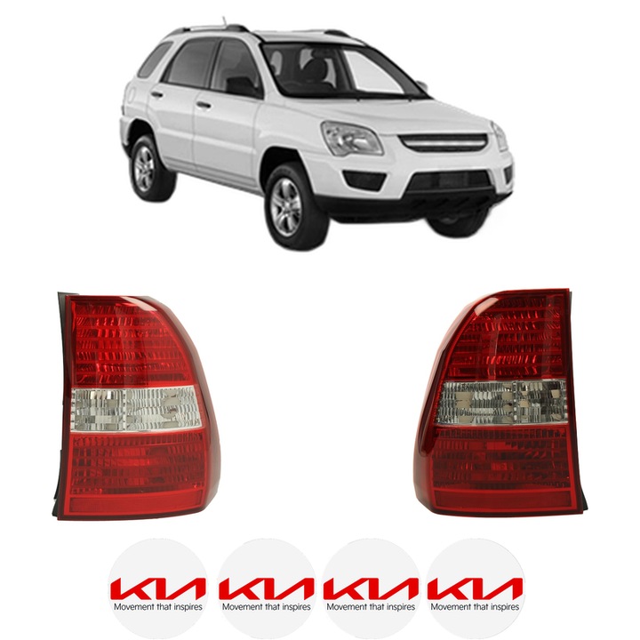 Set Stopuri Spate Stanga Dreapta KIA SPORTAGE II (JE_, KM_) din 2004-2010, Auto, DEPO, 4x Stickere auto cu KIA