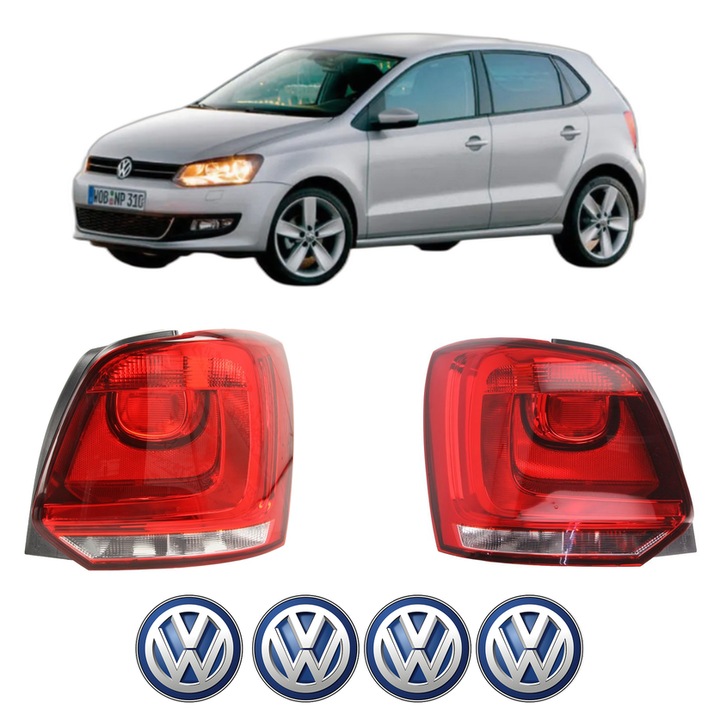 Set Stopuri Spate Stanga Dreapta Volkswagen POLO Van V (6R1, 6C1) din 2009-2017, Auto, DEPO, 4x Stickere auto cu Volkswagen