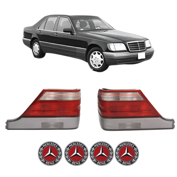 Set Stopuri Spate Stanga Dreapta MERCEDES-BENZ S-CLASS (W140) din 1991-1998, Auto, DEPO, 4x Stickere auto cu MERCEDES-BENZ