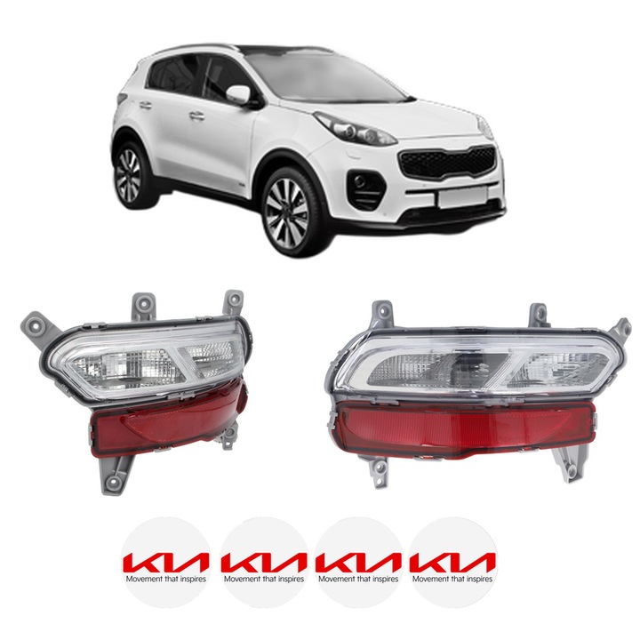 Set Stopuri Spate Stanga Dreapta KIA SPORTAGE IV VAN (QL, QLE) din 2018-2019, Auto, DEPO, 4x Stickere auto cu KIA