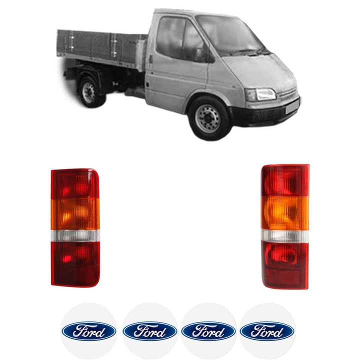 Set Stopuri Spate Stanga Dreapta FORD TRANSIT Platform/Chassis (E_ _) din 1991-2000, Auto, DEPO, 4x Stickere auto cu FORD