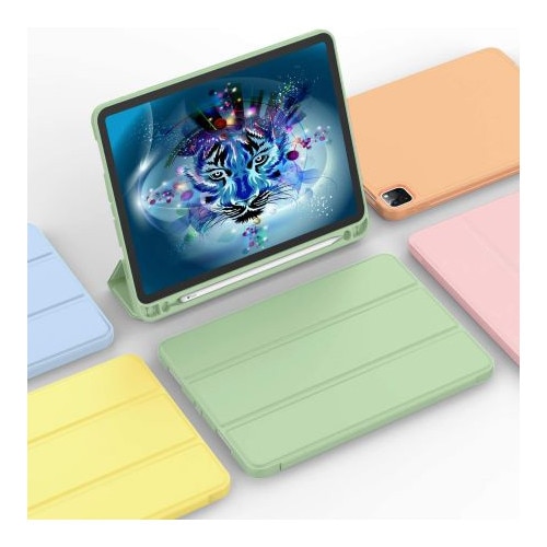 Husa Smart Cover compatibila cu iPad Air M4 11" 2026, slot Apple Pencil, verde deschis