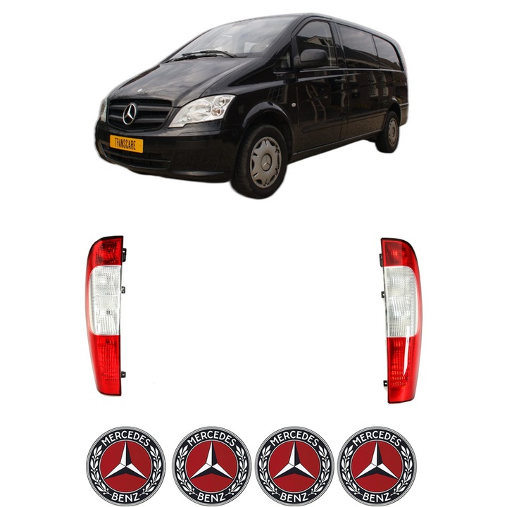 Set Stopuri Spate Stanga Dreapta MERCEDES-BENZ VITO / MIXTO Van (W639) din 2003-2012, Auto, DEPO, 4x Stickere auto cu MERCEDES-BENZ