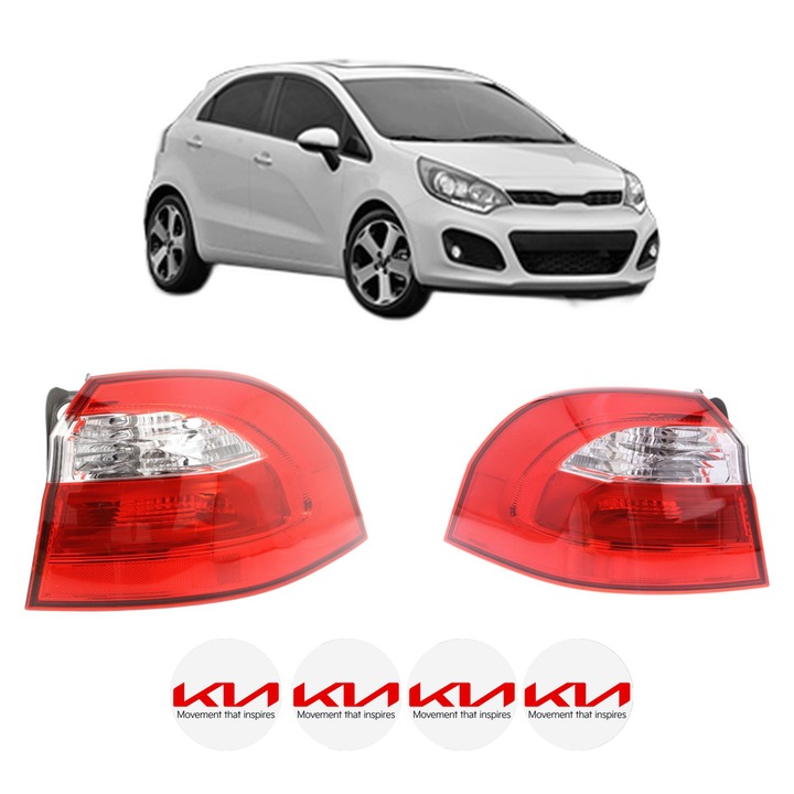Set Stopuri Spate Stanga Dreapta KIA RIO III (UB) din 2011-2017, Auto, DEPO, 4x Stickere auto cu KIA