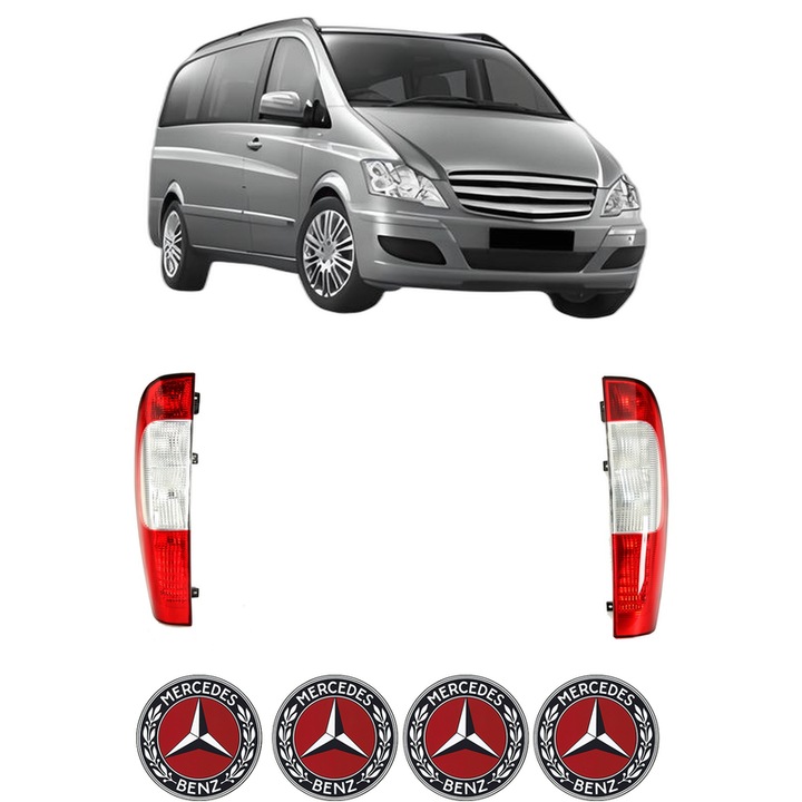 Set Stopuri Spate Stanga Dreapta MERCEDES-BENZ VIANO (W639) din 2003-2010, Auto, DEPO, 4x Stickere auto cu MERCEDES-BENZ