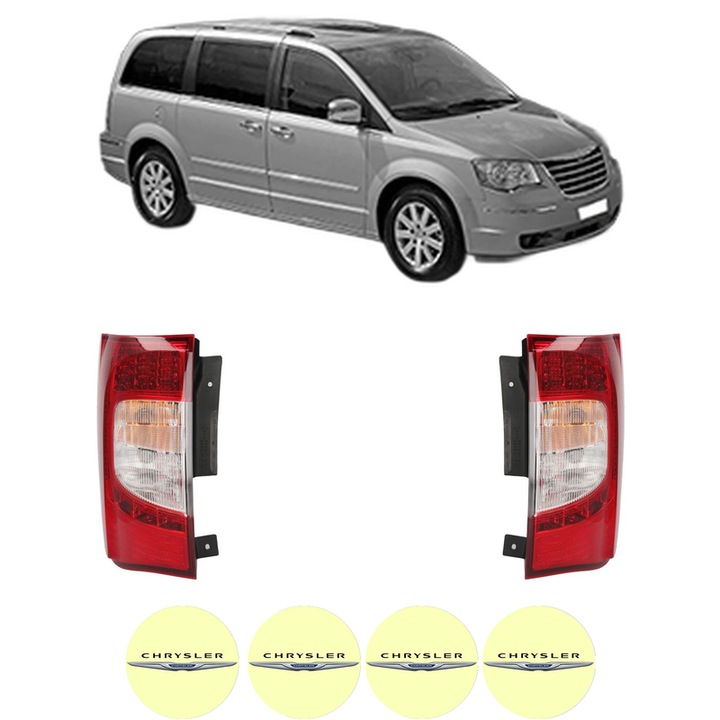 Set Stopuri Spate Stanga Dreapta CHRYSLER TOWN & COUNTRY din 2008-2016, Auto, TYC, 4x Stickere auto cu CHRYSLER