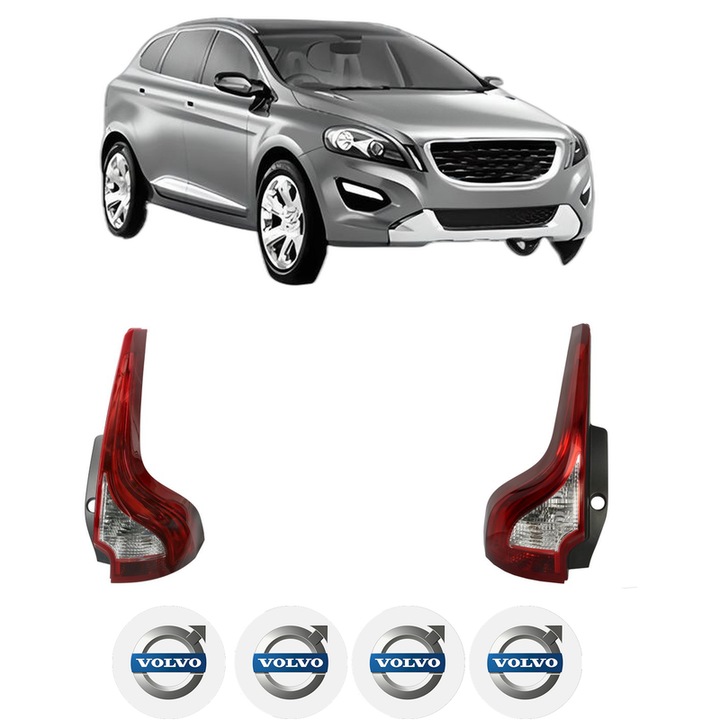 Set Stopuri Spate Stanga Dreapta VOLVO XC60 I SUV (156) din 2008-2017, Auto, DEPO, 4x Stickere auto cu VOLVO