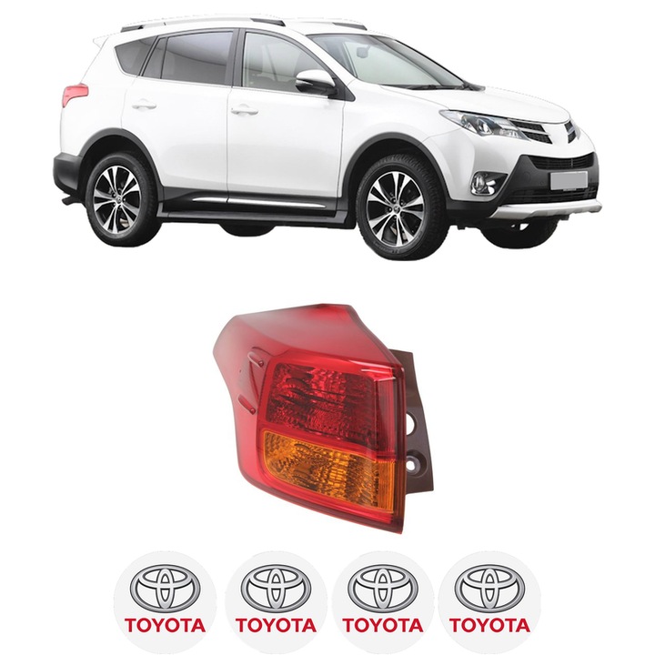 Lampa Stop Spate Stanga TOYOTA RAV 4 IV VAN (_A4_) din 2012-2018, Auto, DEPO, 4x Stickere auto cu TOYOTA