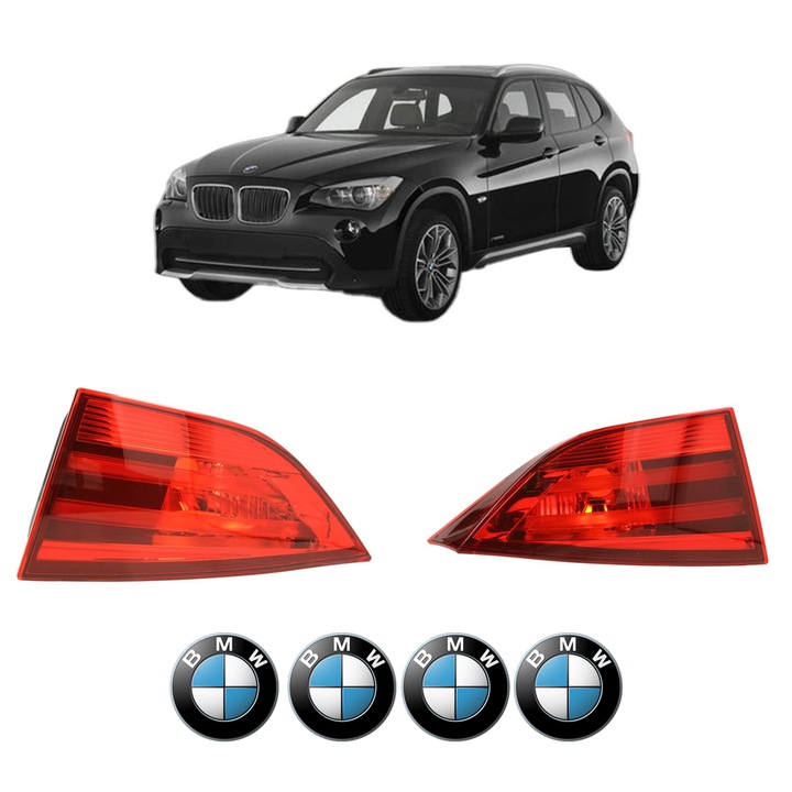 Set Stopuri Spate Stanga Dreapta BMW Seria X1 (E84) din 2009-2015, Auto, DEPO, 4x Stickere auto cu BMW