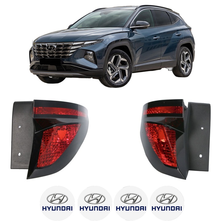 Set Stopuri Spate Stanga Dreapta HYUNDAI TUCSON (NX4E, NX4A) din 2020-2024, Auto, DEPO, 4x Stickere auto cu HYUNDAI