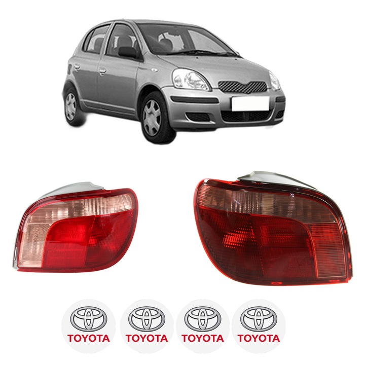 Set Stopuri Spate Stanga Dreapta TOYOTA YARIS (_P1_) din 1999-2005, Auto, DEPO, 4x Stickere auto cu TOYOTA