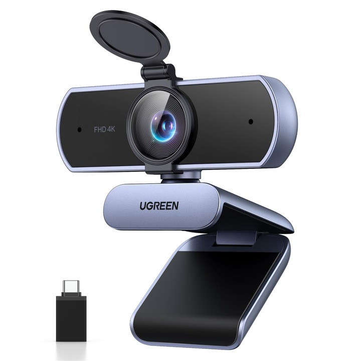 UGREEN 4K webkamera mikrofonnal, autofókusszal, USB-A/C