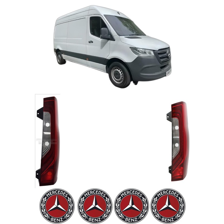 Set Stopuri Spate Stanga Dreapta MERCEDES-BENZ SPRINTER 3-t Van (B910) din 2018-2025, Auto, TYC, 4x Stickere auto cu MERCEDES-BENZ
