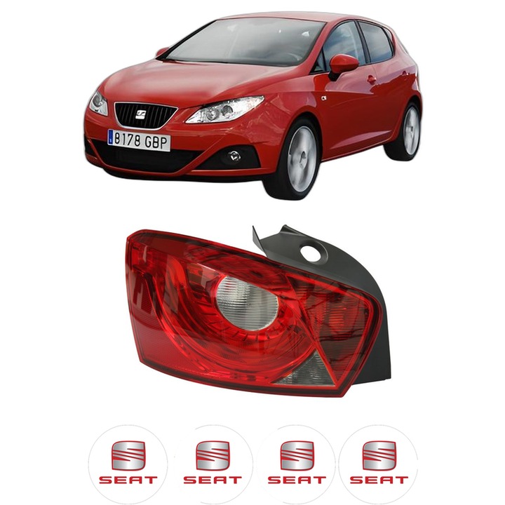 Lampa Stop Spate Stanga SEAT IBIZA IV Hatchback Van (6J1) din 2008-2015, Auto, TYC, 4x Stickere auto cu SEAT