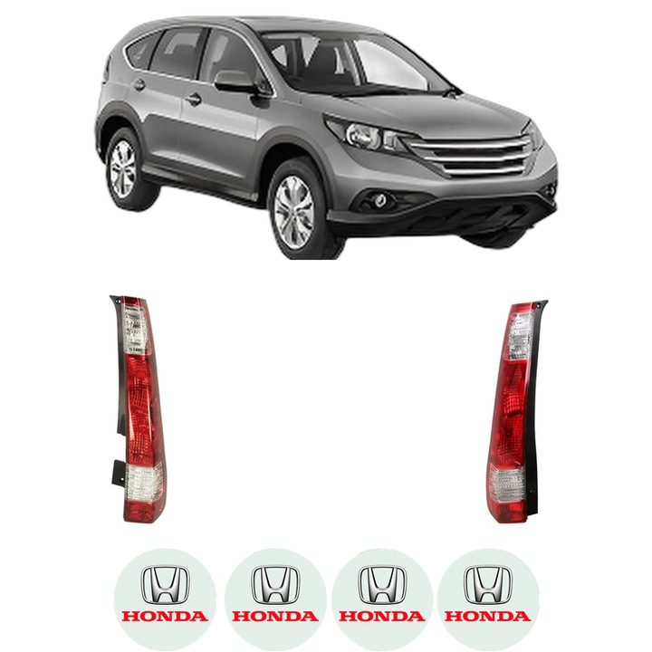 Set Stopuri Spate Stanga Dreapta HONDA CR-V IV (RM_) din 2012-2013, Auto, DEPO, 4x Stickere auto cu HONDA