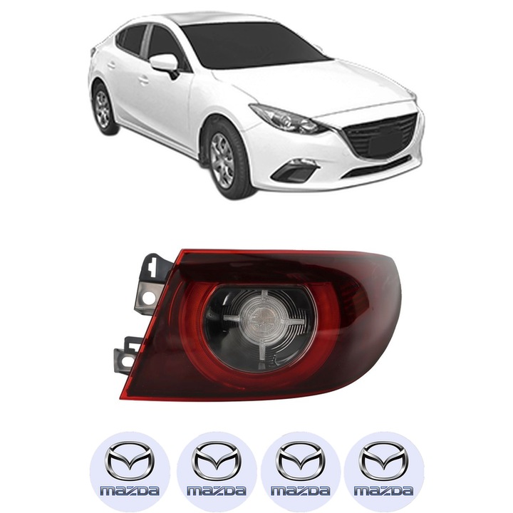Lampa Stop Spate Dreapta MAZDA 3 Saloon (BP_) din 2018-2024, Auto, DEPO, 4x Stickere auto cu MAZDA