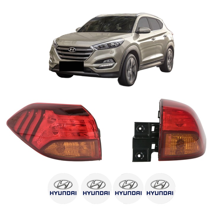Set Stopuri Spate Stanga Dreapta HYUNDAI TUCSON (TL, TLE) din 2015-2023, Auto, TYC, 4x Stickere auto cu HYUNDAI