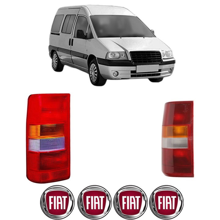 Set Stopuri Spate Stanga Dreapta FIAT SCUDO Platform/Chassis (220_) din 1996-2006, Auto, DEPO, 4x Stickere auto cu FIAT