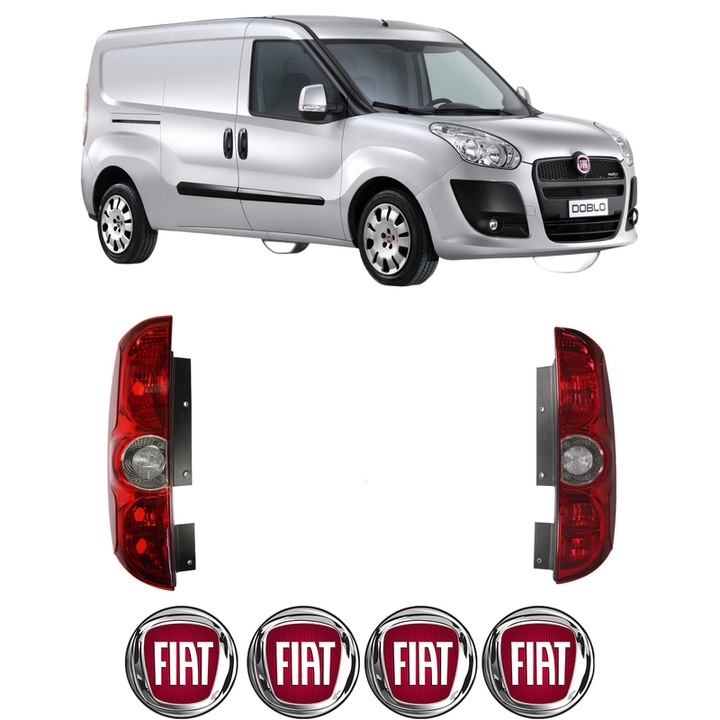 Set Stopuri Spate Stanga Dreapta FIAT DOBLO Bus (263_) din 2010-2023, Auto, TYC, 4x Stickere auto cu FIAT