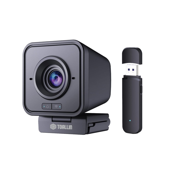 TOALLIN Full HD 1080P webkamera, vezeték nélküli, zajszűrős mikrofonnal