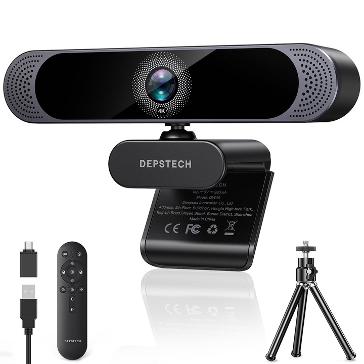 Webkamera Depstech Dw49 Pro 4K, 1/2.55'', 3x zoom, kettős mikrofon, USB 3.0
