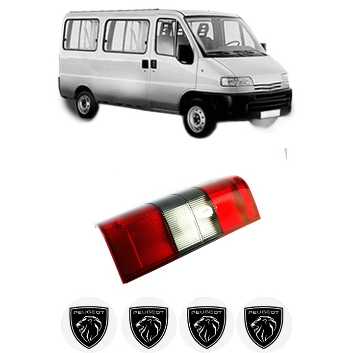 Lampa Stop Spate Stanga PEUGEOT BOXER Bus (230P) din 1994-2002, Auto, DEPO, 4x Stickere auto cu PEUGEOT