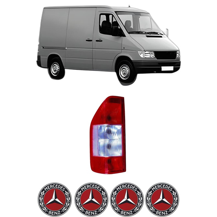 Lampa Stop Spate Stanga MERCEDES-BENZ SPRINTER 2-t Van (B901, B902) din 1995-2006, Auto, DEPO, 4x Stickere auto cu MERCEDES-BENZ