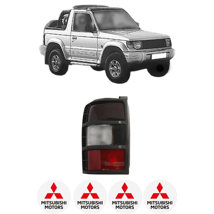 Lampa Stop Spate Stanga MITSUBISHI PAJERO II Canvas Top (V2_C, V4_C) din 1990-2000, Auto, DEPO, 4x Stickere auto cu MITSUBISHI