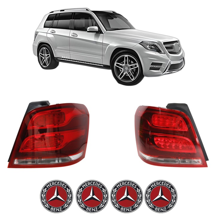 Set Stopuri Spate Stanga Dreapta MERCEDES-BENZ GLK-CLASS (X204) din 2008-2015, Auto, DEPO, 4x Stickere auto cu MERCEDES-BENZ