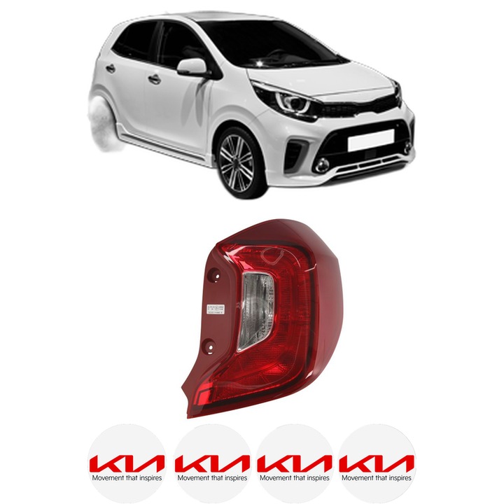 Lampa Stop Spate Dreapta KIA PICANTO III (JA) din 2017-2018, Auto, TYC, 4x Stickere auto cu KIA