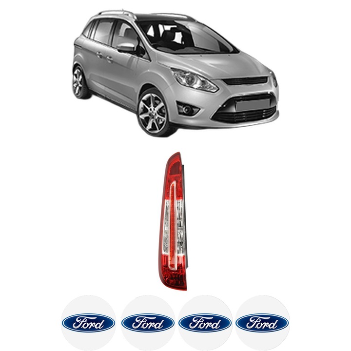 Lampa Stop Spate Stanga FORD C-MAX II (DXA/CB7, DXA/CEU) din 2010-2019, Auto, DEPO, 4x Stickere auto cu FORD