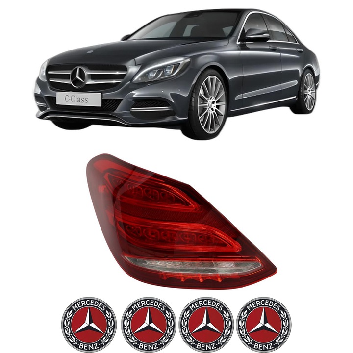 Lampa Stop Spate Stanga MERCEDES-BENZ C-CLASS (W205) din 2013-2021, Auto, DEPO, 4x Stickere auto cu MERCEDES-BENZ