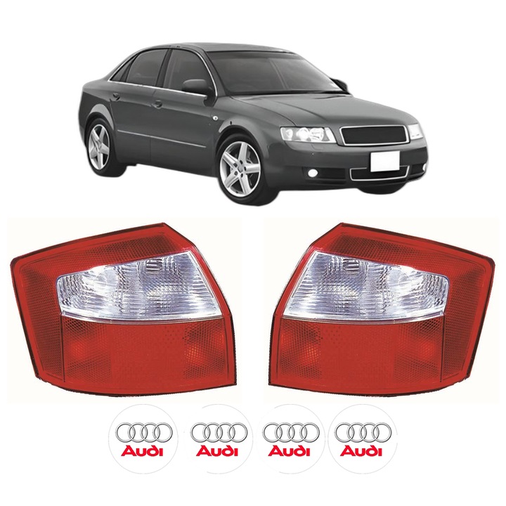 Set Stopuri Spate Stanga Dreapta AUDI A4 B6 (8E2) din 2000-2004, Auto, DEPO, 4x Stickere auto cu AUDI