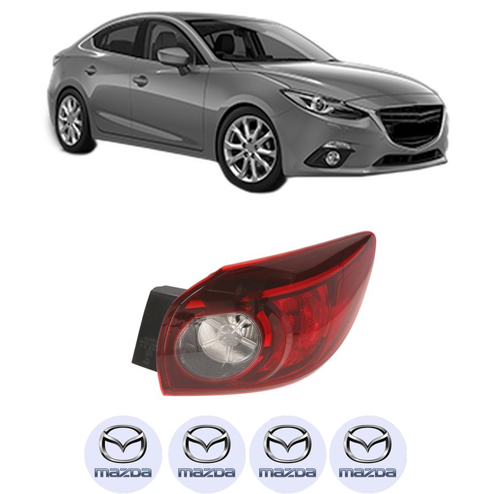 Lampa Stop Spate Dreapta MAZDA 3 Saloon (BM_, BN_) din 2013-2019, Auto, DEPO, 4x Stickere auto cu MAZDA