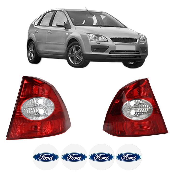 Set Stopuri Spate Stanga Dreapta FORD FOCUS II (DA_, HCP, DP) din 2004-2012, Auto, DEPO, 4x Stickere auto cu FORD