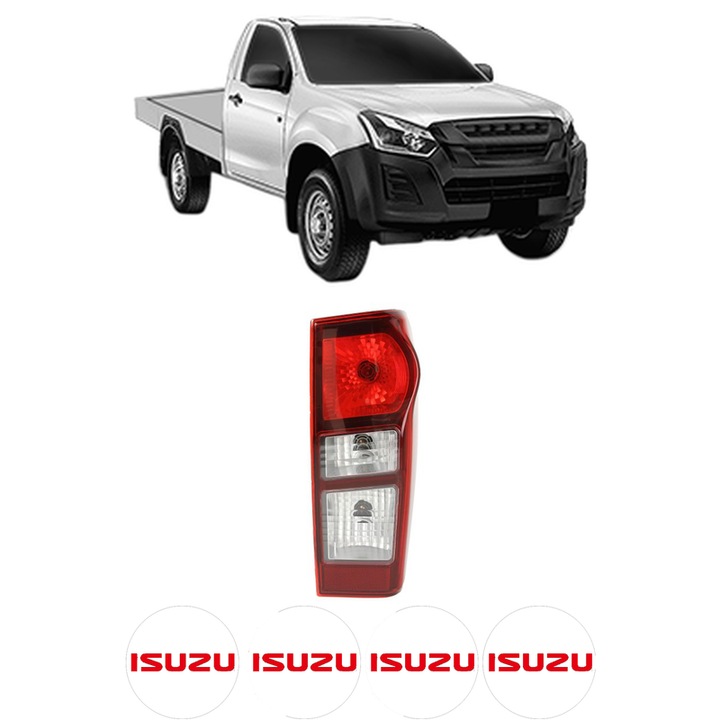 Lampa Stop Spate Dreapta ISUZU D-MAX II Platform/Chassis (TFR, TFS) din 2012, Auto, TYC, 4x Stickere auto cu ISUZU