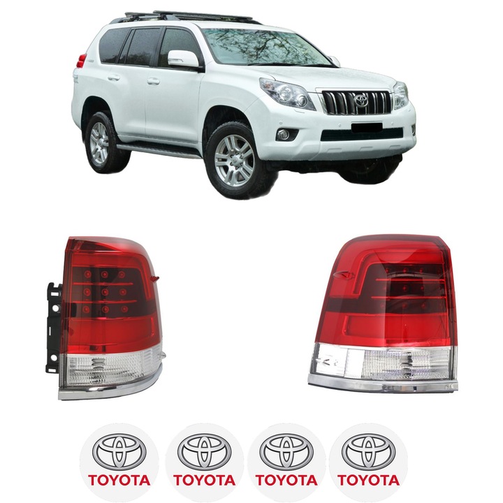 Set Stopuri Spate Stanga Dreapta TOYOTA LAND CRUISER PRADO (_J15_) din 2009-2020, Auto, DEPO, 4x Stickere auto cu TOYOTA