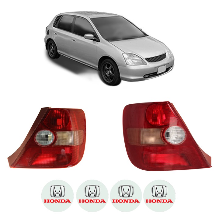 Set Stopuri Spate Stanga Dreapta HONDA CIVIC VII Hatchback (EU, EP, EV) din 2000-2005, Auto, DEPO, 4x Stickere auto cu HONDA