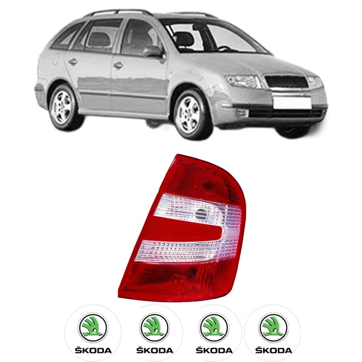 Lampa Stop Spate Dreapta SKODA FABIA I Combi (6Y5) din 2000-2007, Auto, DEPO, 4x Stickere auto cu SKODA