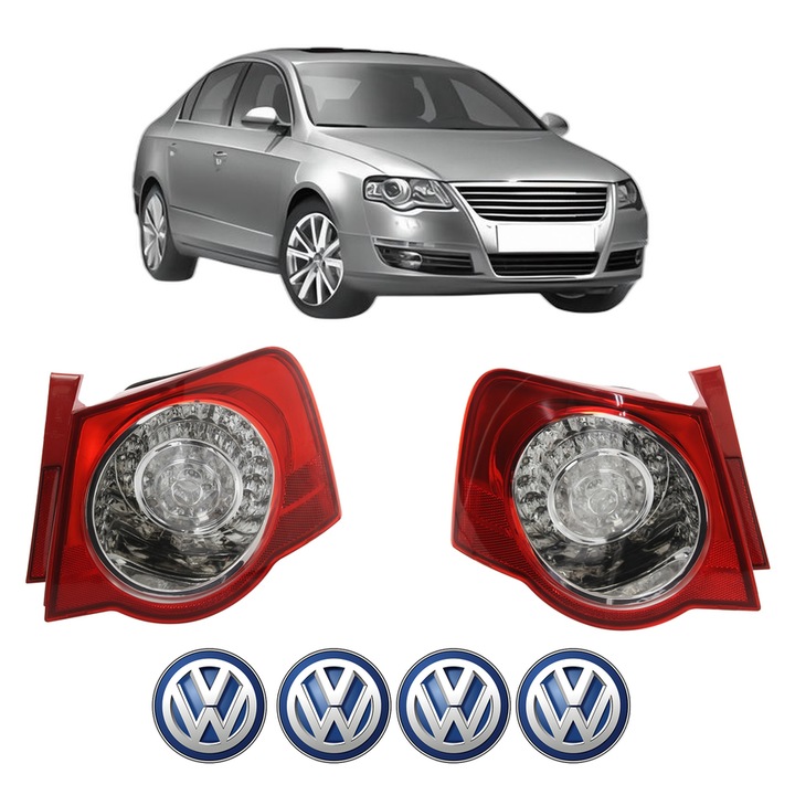 Set Stopuri Spate Stanga Dreapta Volkswagen PASSAT B6 (3C2) din 2005-2010, Auto, DEPO, 4x Stickere auto cu Volkswagen