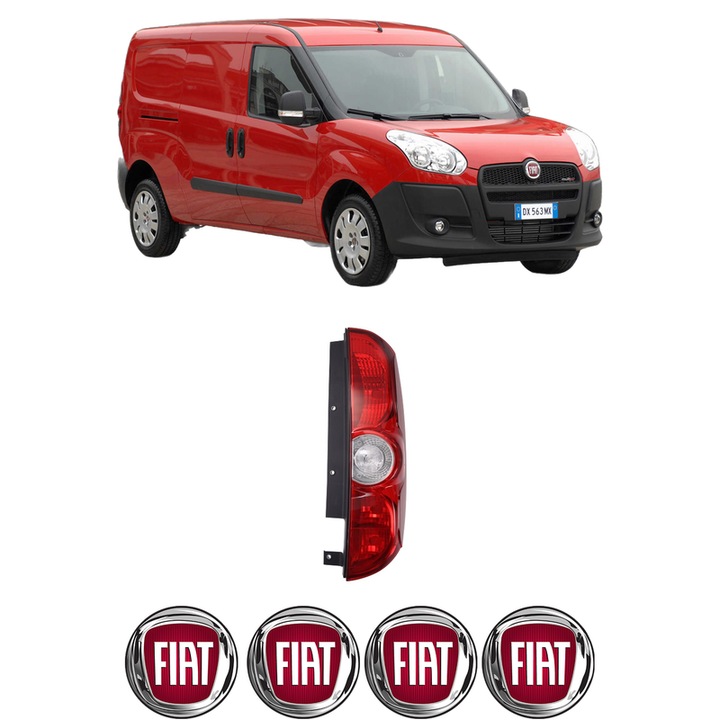 Lampa Stop Spate Dreapta FIAT DOBLO Cargo (263_) din 2010-2023, Auto, DEPO, 4x Stickere auto cu FIAT