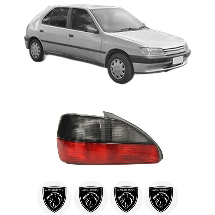 Lampa Stop Spate Stanga PEUGEOT 306 Hatchback Van din 1993-2001, Auto, DEPO, 4x Stickere auto cu PEUGEOT