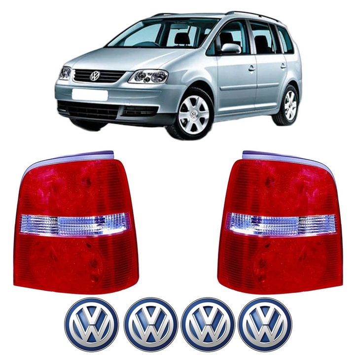 Set Stopuri Spate Stanga Dreapta Volkswagen TOURAN VAN (1T1, 1T2) din 2003-2010, Auto, DEPO, 4x Stickere auto cu Volkswagen