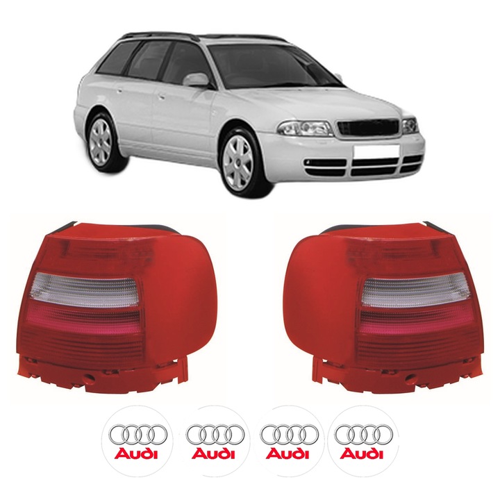 Set Stopuri Spate Stanga Dreapta AUDI A4 B5 Avant (8D5) din 1994-2001, Auto, DEPO, 4x Stickere auto cu AUDI