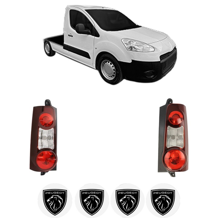 Set Stopuri Spate Stanga Dreapta PEUGEOT PARTNER Platform/Chassis din 2009-2015, Auto, TYC, 4x Stickere auto cu PEUGEOT