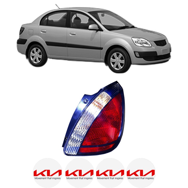 Lampa Stop Spate Dreapta KIA RIO II Saloon (JB) din 2005-2011, Auto, DEPO, 4x Stickere auto cu KIA