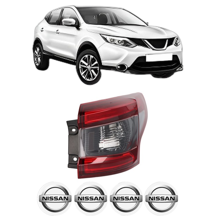Lampa Stop Spate Dreapta NISSAN QASHQAI II (J11, J11_) din 2013-2020, Auto, DEPO, 4x Stickere auto cu NISSAN
