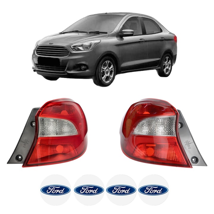 Set Stopuri Spate Stanga Dreapta FORD KA+ III Saloon (TK, FK) din 2016, Auto, DEPO, 4x Stickere auto cu FORD