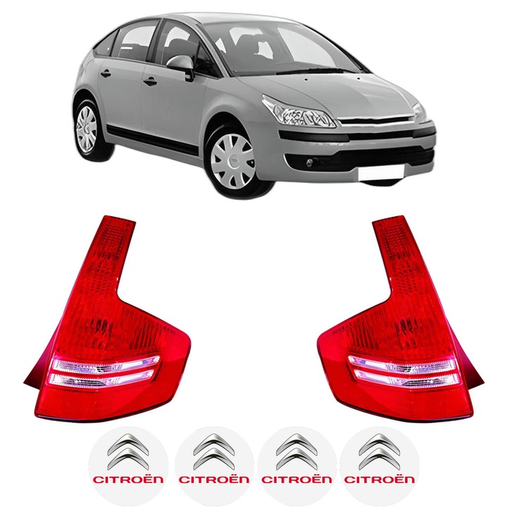Set Stopuri Spate Stanga Dreapta CITROEN C4 I (LC_) din 2004-2012, Auto, DEPO, 4x Stickere auto cu CITROEN